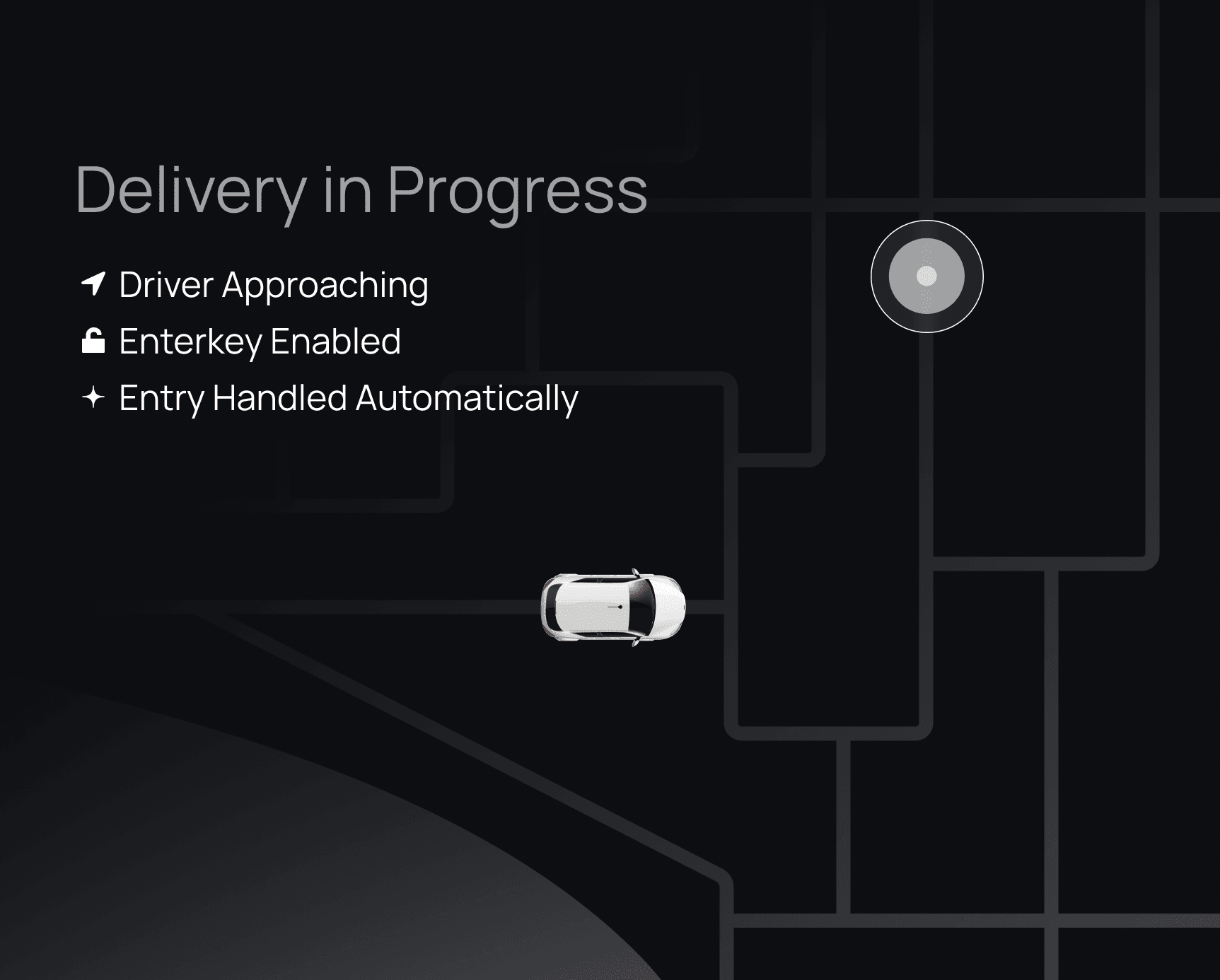 A courier being buzzed into an apartment building through Enterkey